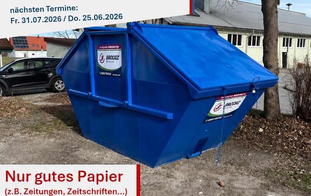 Altpapiersammlung 29.05.2026